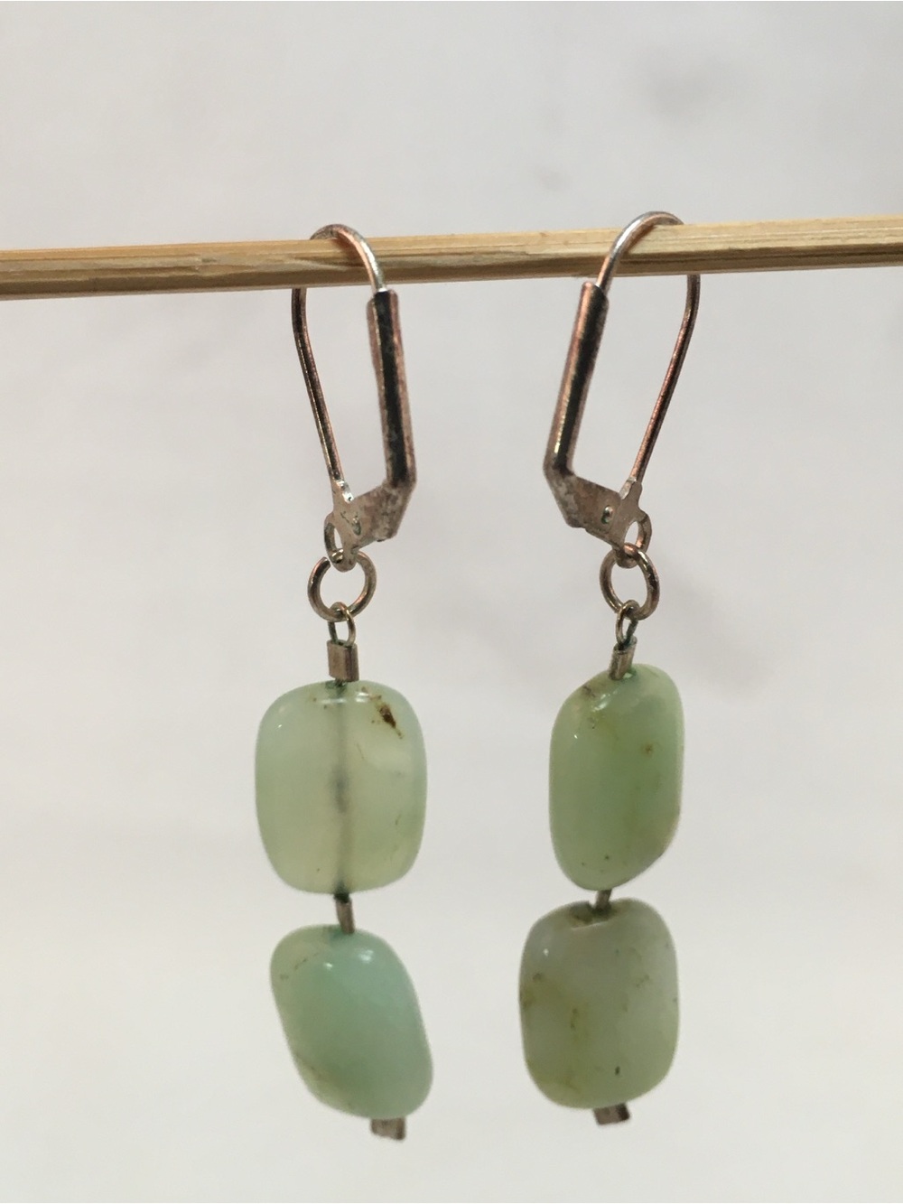 Green Stone Drop Earrings